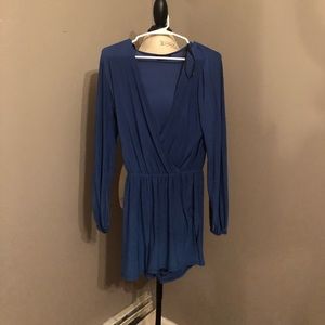 Royal blue long sleeve romper
